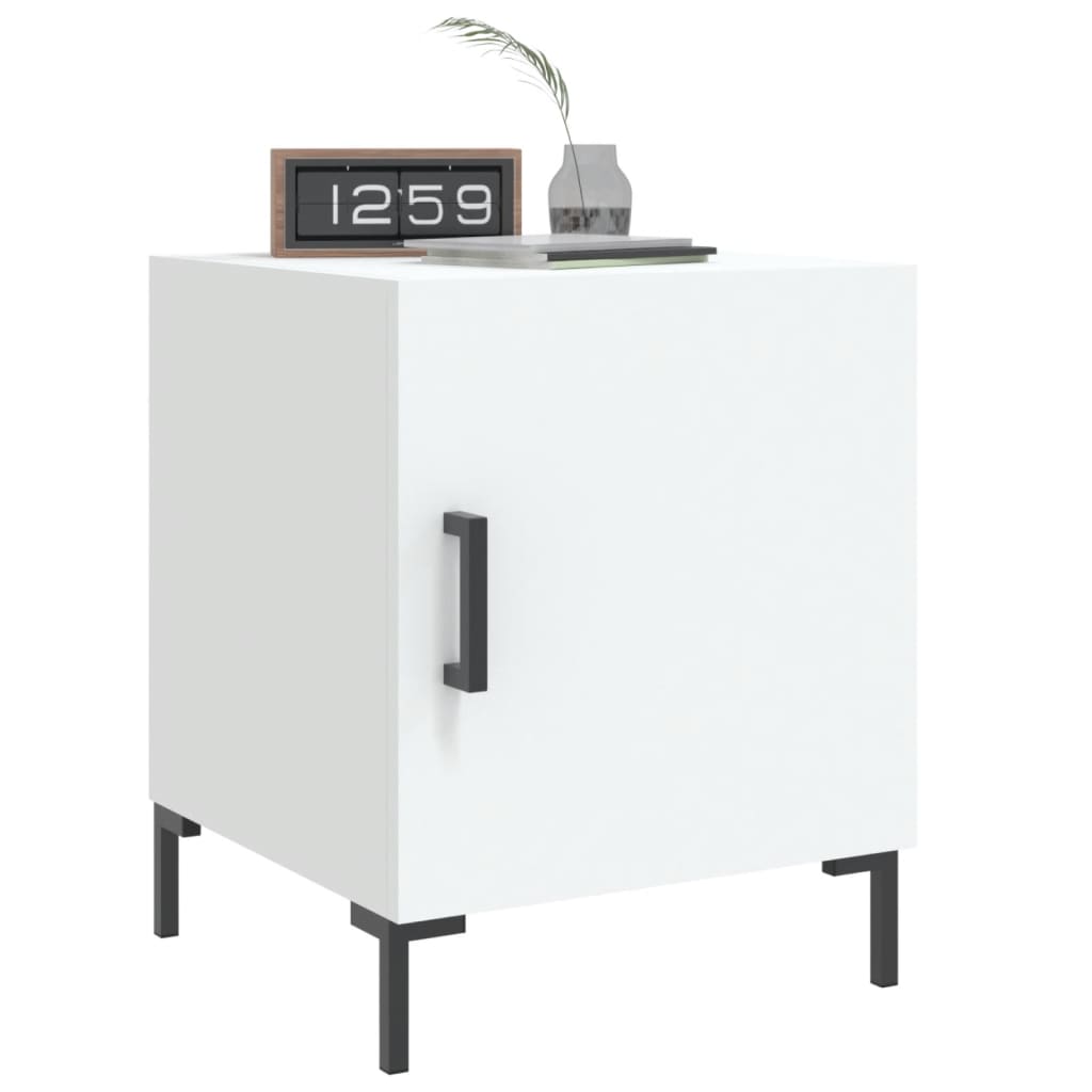 Κομοδίνα 2 τεμ. Λευκά 40 x 40 x 50 εκ. από Επεξεργασμένο Ξύλο