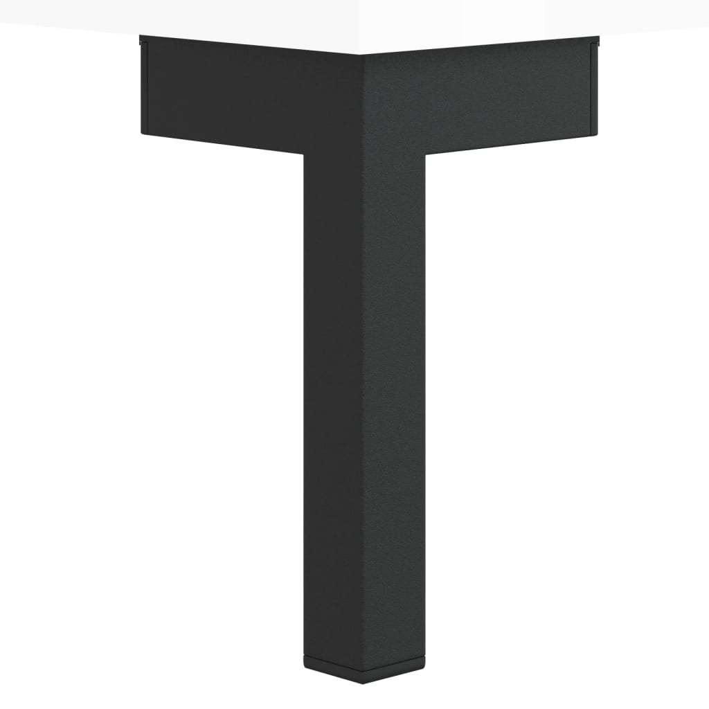 Κομοδίνα 2 τεμ. Γυαλ. Λευκό 40 x 40 x 50 εκ. από Επεξεργ. Ξύλο