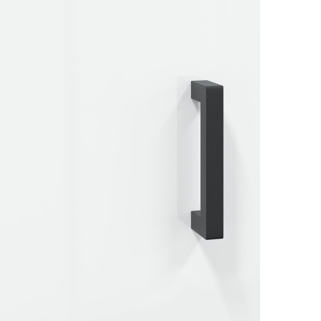 Κομοδίνα 2 τεμ. Γυαλ. Λευκό 40 x 40 x 50 εκ. από Επεξεργ. Ξύλο