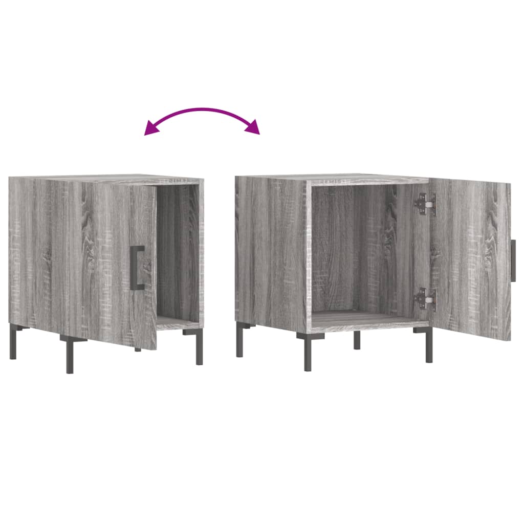 Κομοδίνο Γκρι Sonoma 40 x 40 x 50 εκ. από Επεξεργασμένο Ξύλο - Pakobazaar