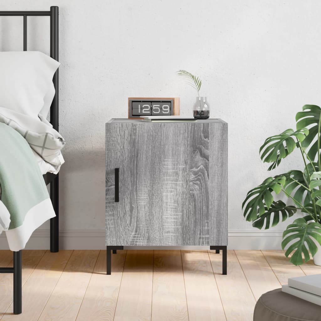 Κομοδίνο Γκρι Sonoma 40 x 40 x 50 εκ. από Επεξεργασμένο Ξύλο - Pakobazaar