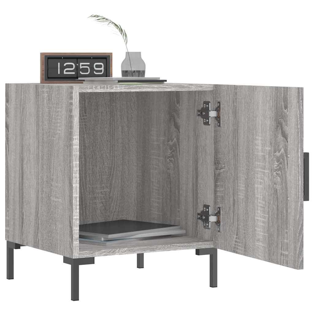 Κομοδίνα 2 τεμ. Γκρι Sonoma 40 x 40 x 50 εκ. από Επεξεργ. Ξύλο