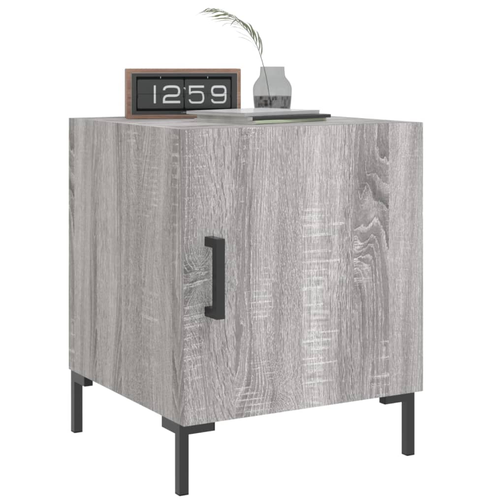 Κομοδίνα 2 τεμ. Γκρι Sonoma 40 x 40 x 50 εκ. από Επεξεργ. Ξύλο