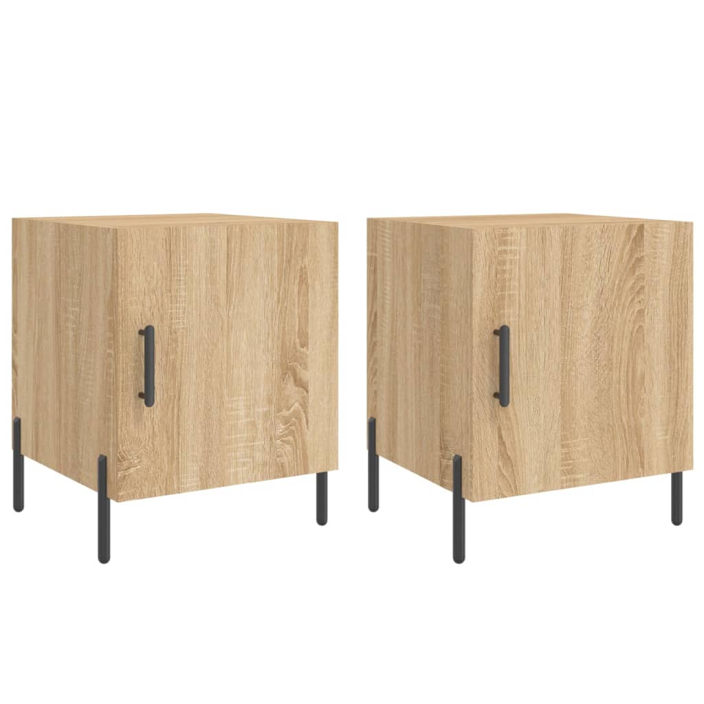 Κομοδίνα 2 τεμ. Sonoma Δρυς 40x40x50 εκ. από Επεξεργασμένο Ξύλο