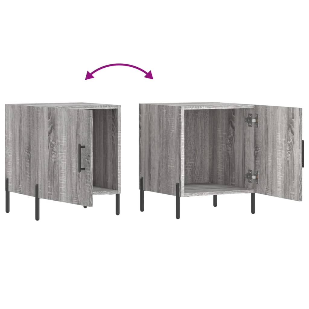 Κομοδίνο Γκρι Sonoma 40 x 40 x 50 εκ. από Επεξεργασμένο Ξύλο