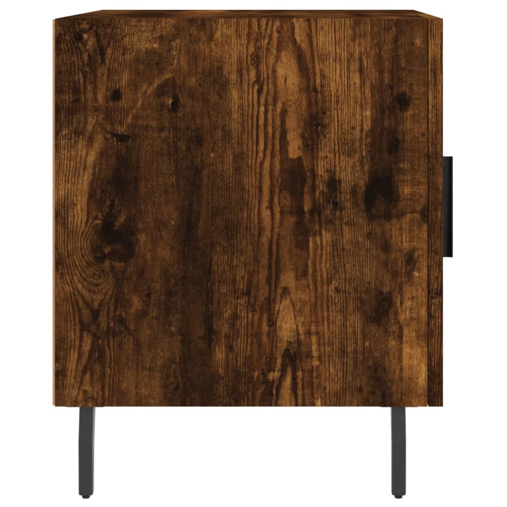 Κομοδίνα 2 τεμ. Καπνιστή Δρυς 40x40x50 εκ. από Επεξεργ. Ξύλο - Pakobazaar