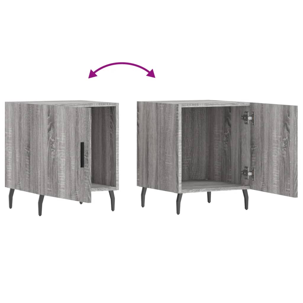 Κομοδίνο Γκρι Sonoma 40 x 40 x 50 εκ. από Επεξεργασμένο Ξύλο