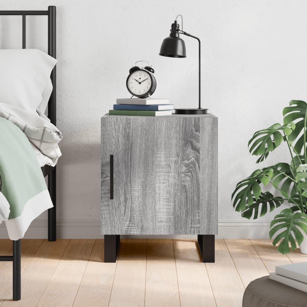 Κομοδίνο Γκρι Sonoma 40 x 40 x 50 εκ. από Επεξεργασμένο Ξύλο - Pakobazaar