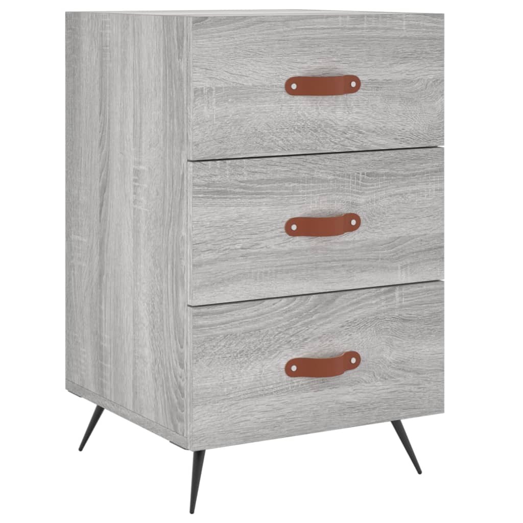 Κομοδίνο Γκρι Sonoma 40 x 40 x 66 εκ. από Επεξεργασμένο Ξύλο