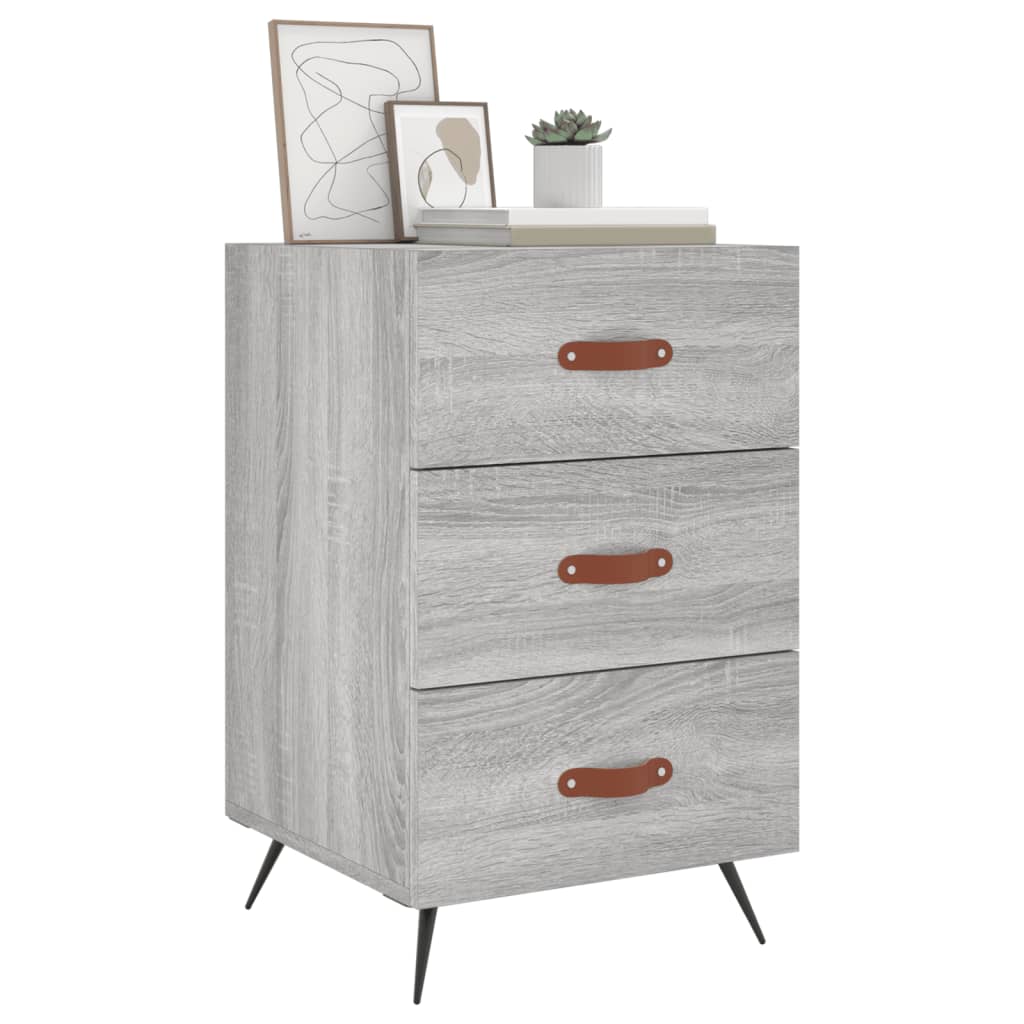 Κομοδίνο Γκρι Sonoma 40 x 40 x 66 εκ. από Επεξεργασμένο Ξύλο
