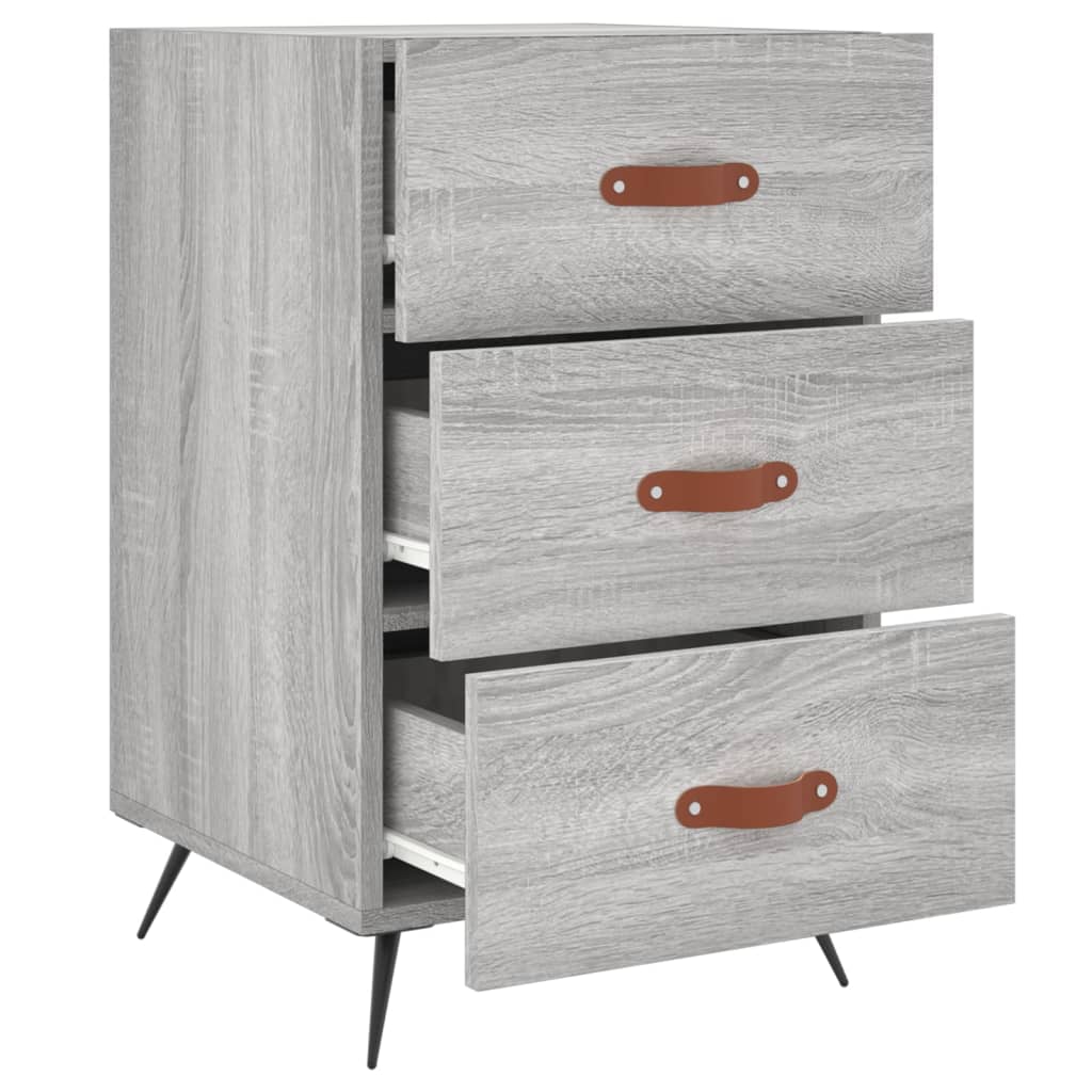Κομοδίνο Γκρι Sonoma 40 x 40 x 66 εκ. από Επεξεργασμένο Ξύλο