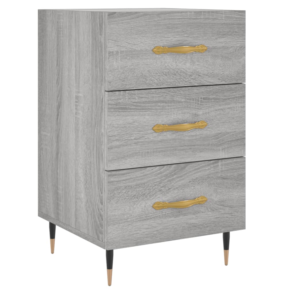 Κομοδίνο Γκρι Sonoma 40 x 40 x 66 εκ. από Επεξεργασμένο Ξύλο