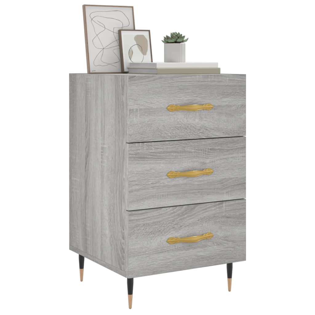 Κομοδίνο Γκρι Sonoma 40 x 40 x 66 εκ. από Επεξεργασμένο Ξύλο