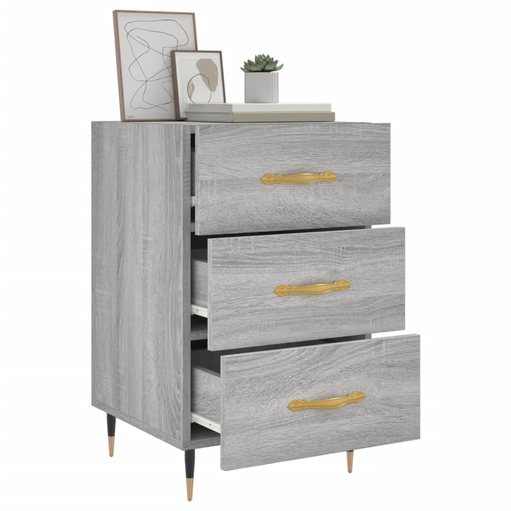 Κομοδίνο Γκρι Sonoma 40 x 40 x 66 εκ. από Επεξεργασμένο Ξύλο