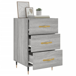 Κομοδίνο Γκρι Sonoma 40 x 40 x 66 εκ. από Επεξεργασμένο Ξύλο