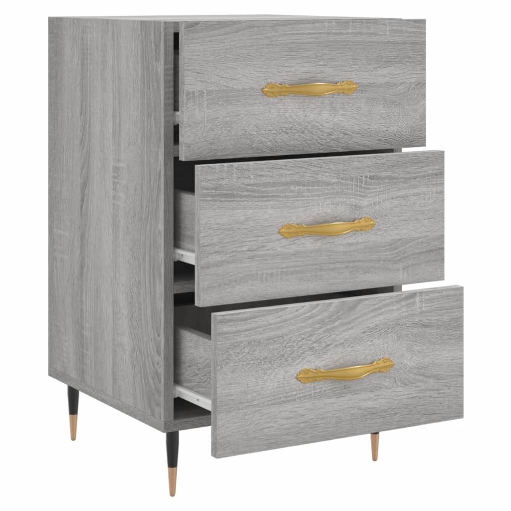 Κομοδίνο Γκρι Sonoma 40 x 40 x 66 εκ. από Επεξεργασμένο Ξύλο