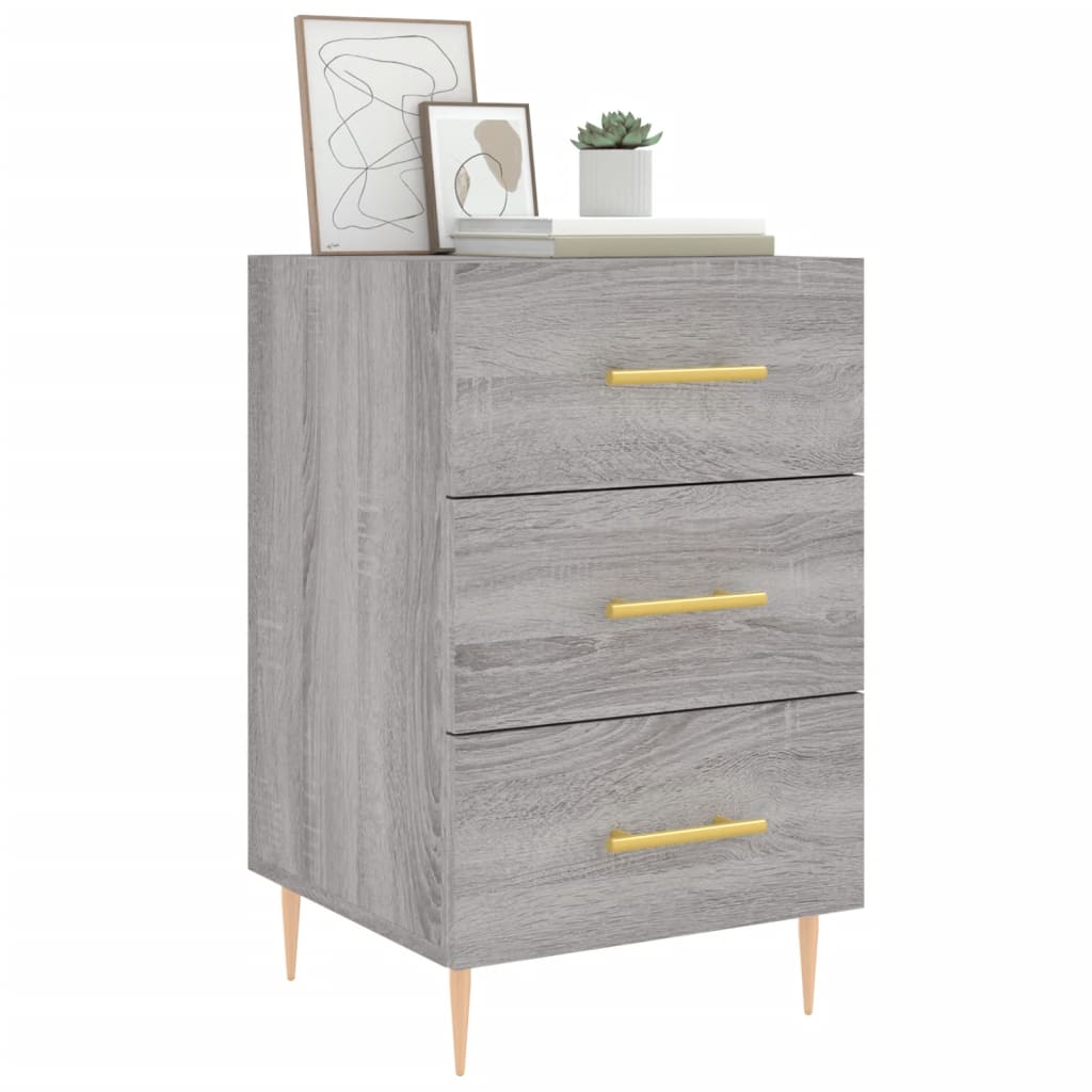 Κομοδίνο Γκρι Sonoma 40 x 40 x 66 εκ. από Επεξεργασμένο Ξύλο