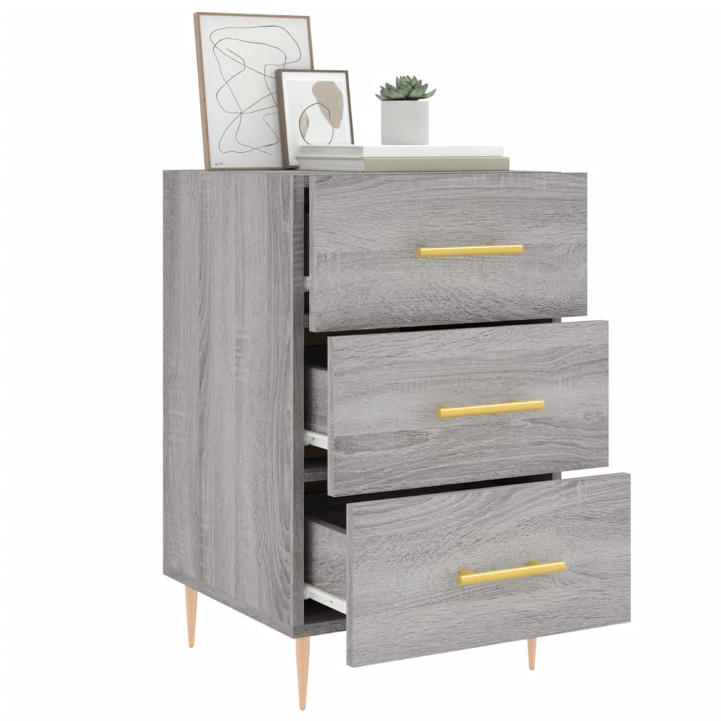 Κομοδίνο Γκρι Sonoma 40 x 40 x 66 εκ. από Επεξεργασμένο Ξύλο