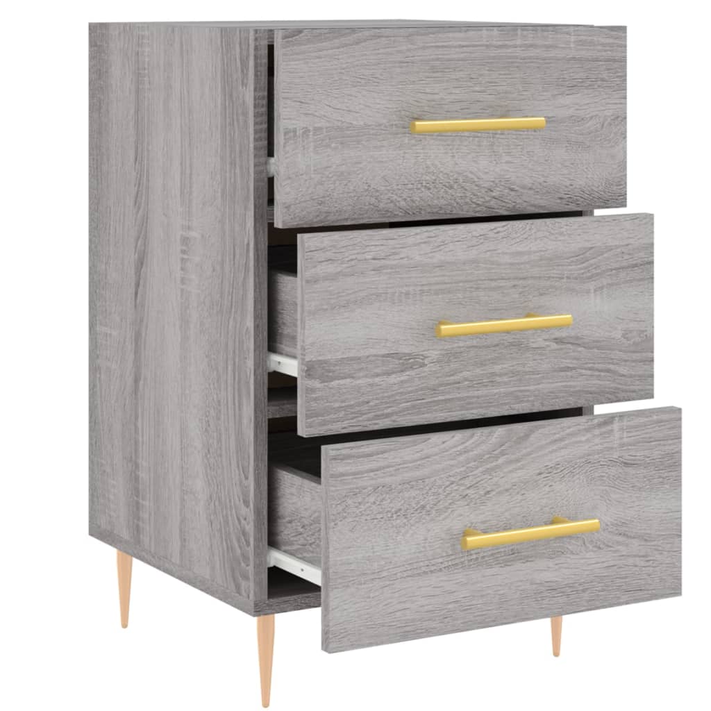 Κομοδίνο Γκρι Sonoma 40 x 40 x 66 εκ. από Επεξεργασμένο Ξύλο