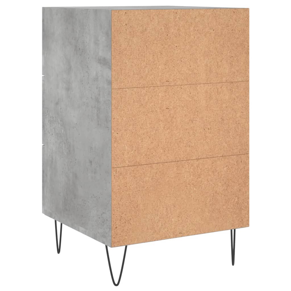 Κομοδίνο Γκρι Σκυροδέματος 40x40x66 εκ. από Επεξεργασμένο Ξύλο