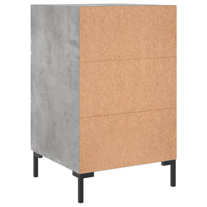 Κομοδίνο Γκρι Σκυροδέματος 40x40x66 εκ. από Επεξεργασμένο Ξύλο