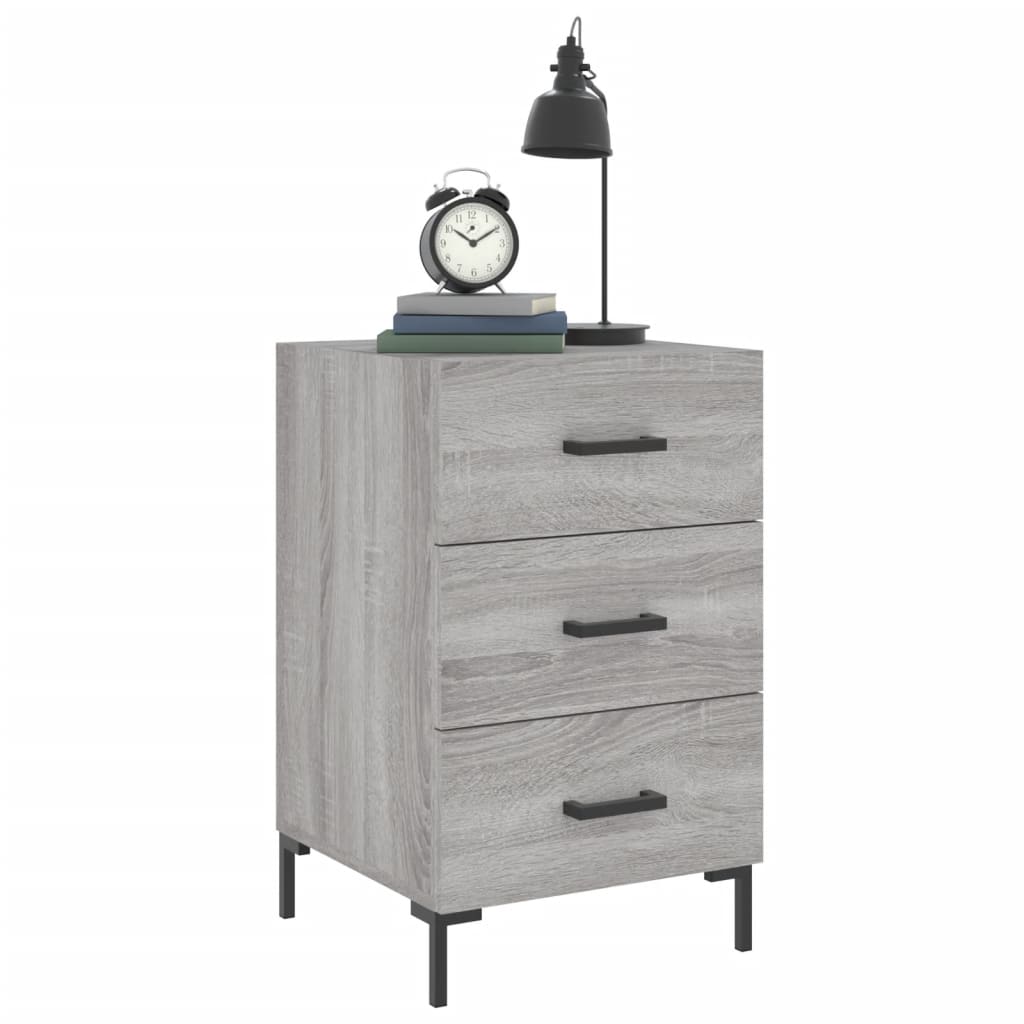 Κομοδίνο Γκρι Sonoma 40 x 40 x 66 εκ. από Επεξεργασμένο Ξύλο