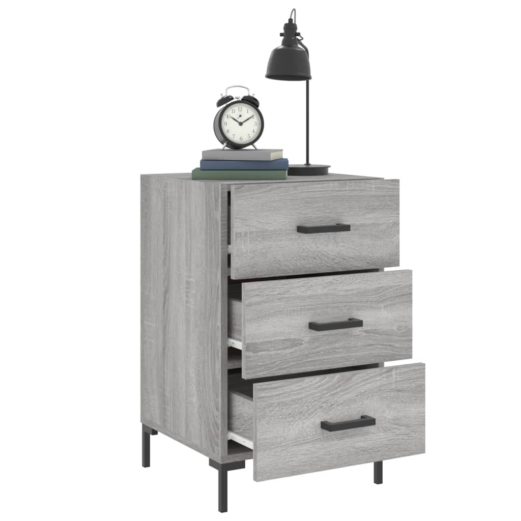 Κομοδίνο Γκρι Sonoma 40 x 40 x 66 εκ. από Επεξεργασμένο Ξύλο
