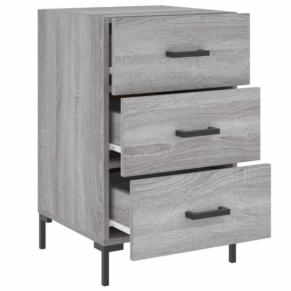 Κομοδίνο Γκρι Sonoma 40 x 40 x 66 εκ. από Επεξεργασμένο Ξύλο