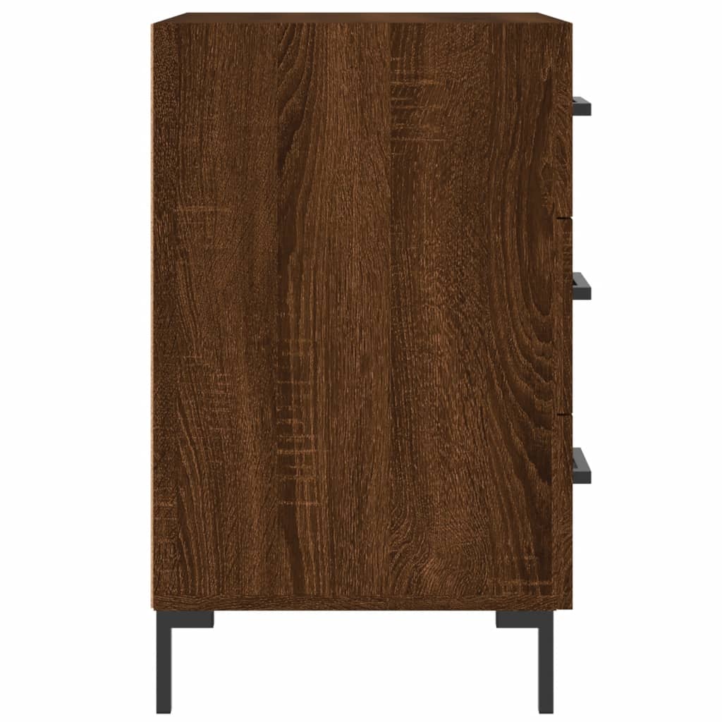 Κομοδίνο Καπνιστή Δρυς 40 x 40 x 66 εκ. από Επεξεργασμένο Ξύλο