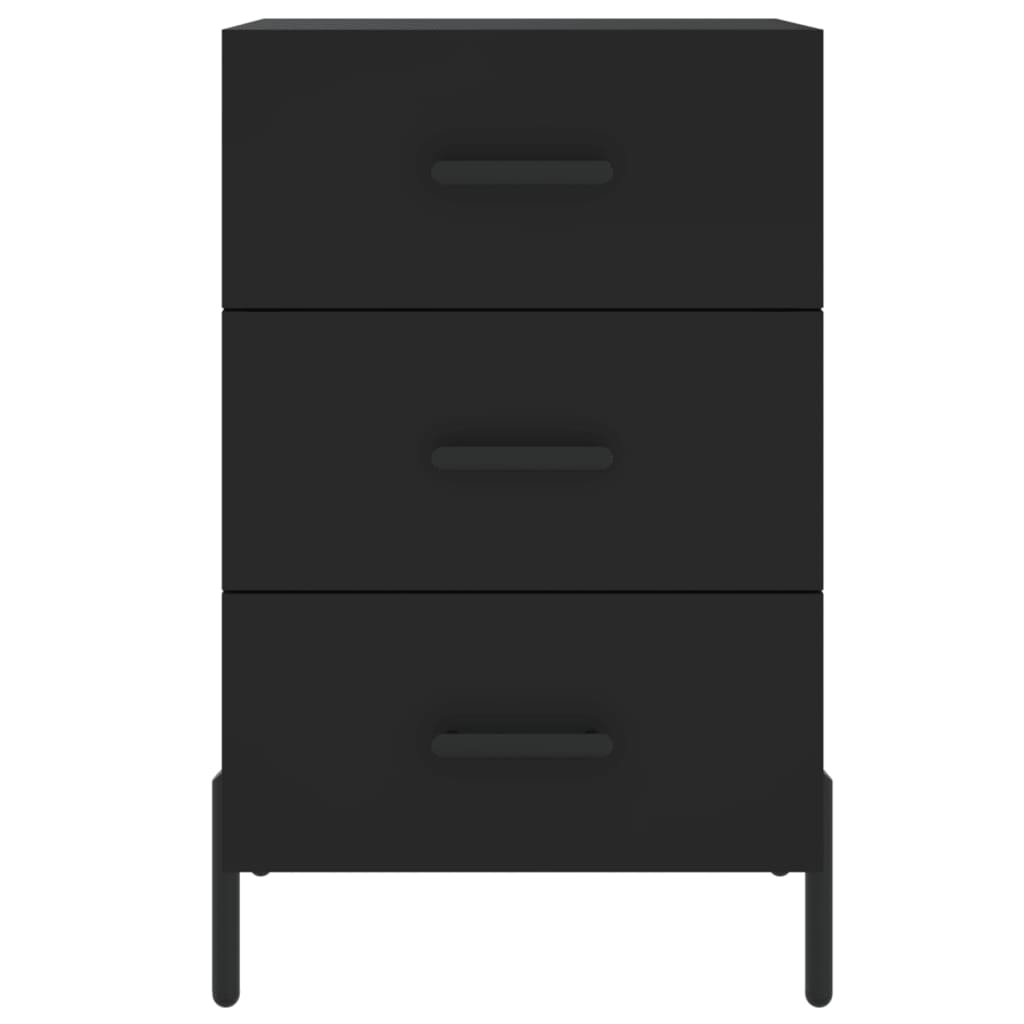 Κομοδίνο Μαύρο 40 x 40 x 66 εκ. από Επεξεργασμένο Ξύλο