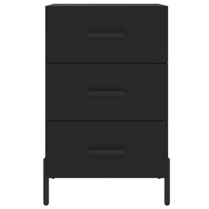 Κομοδίνο Μαύρο 40 x 40 x 66 εκ. από Επεξεργασμένο Ξύλο