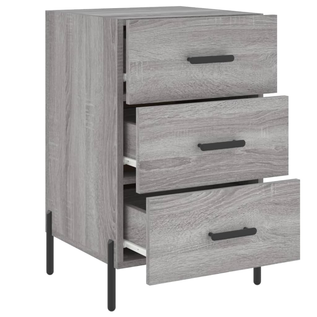 Κομοδίνο Γκρι Sonoma 40 x 40 x 66 εκ. από Επεξεργασμένο Ξύλο