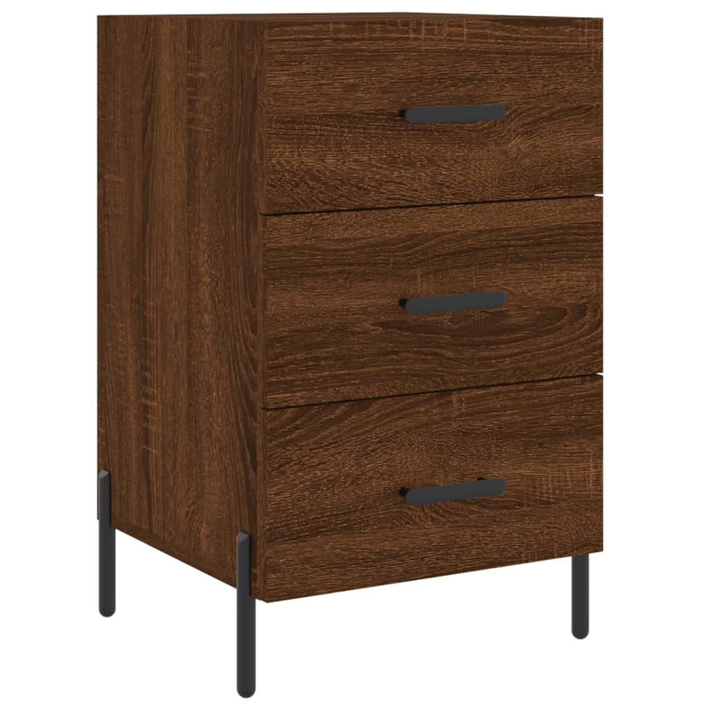 Κομοδίνο Καπνιστή Δρυς 40 x 40 x 66 εκ. από Επεξεργασμένο Ξύλο