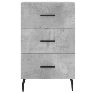 Κομοδίνο Γκρι Σκυροδέματος 40x40x66 εκ. από Επεξεργασμένο Ξύλο