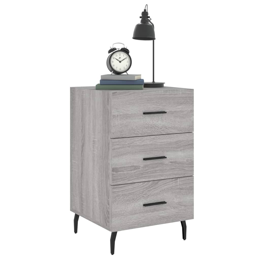 Κομοδίνο Γκρι Sonoma 40 x 40 x 66 εκ. από Επεξεργασμένο Ξύλο