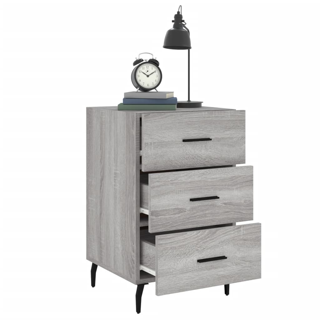 Κομοδίνο Γκρι Sonoma 40 x 40 x 66 εκ. από Επεξεργασμένο Ξύλο