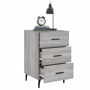 Κομοδίνο Γκρι Sonoma 40 x 40 x 66 εκ. από Επεξεργασμένο Ξύλο