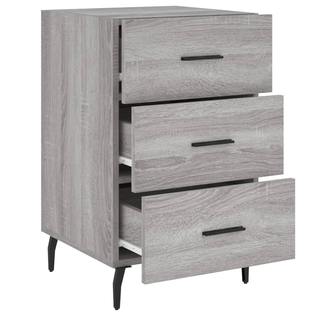Κομοδίνο Γκρι Sonoma 40 x 40 x 66 εκ. από Επεξεργασμένο Ξύλο