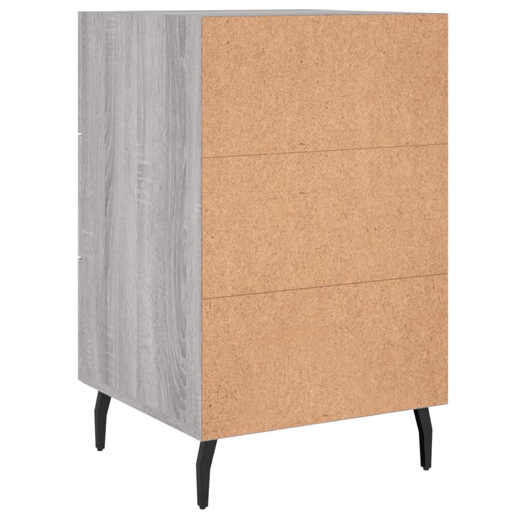 Κομοδίνο Γκρι Sonoma 40 x 40 x 66 εκ. από Επεξεργασμένο Ξύλο