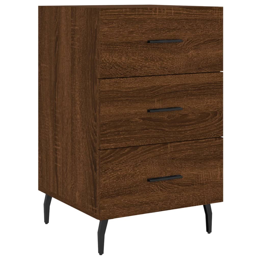 Κομοδίνο Καπνιστή Δρυς 40 x 40 x 66 εκ. από Επεξεργασμένο Ξύλο