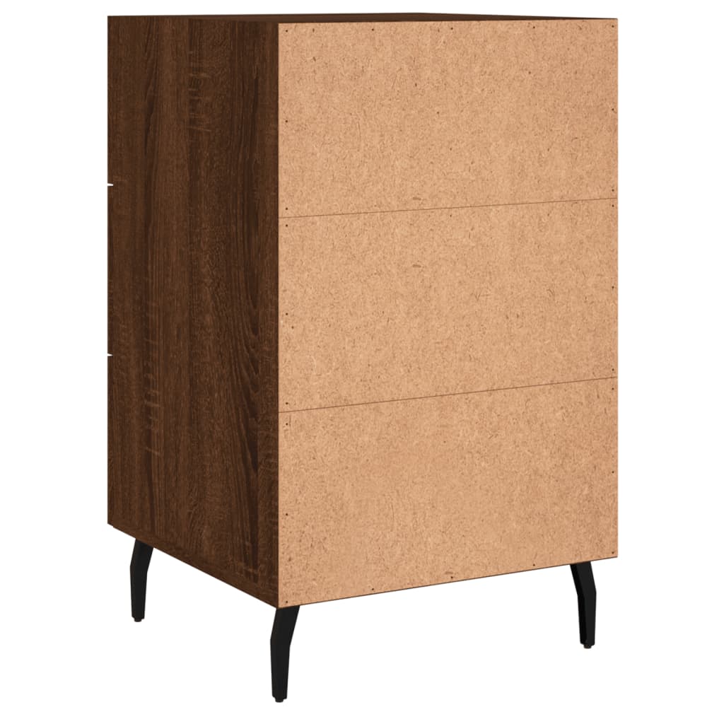 Κομοδίνο Καπνιστή Δρυς 40 x 40 x 66 εκ. από Επεξεργασμένο Ξύλο