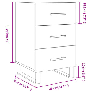 Κομοδίνο Γκρι Σκυροδέματος 40x40x66 εκ. από Επεξεργασμένο Ξύλο