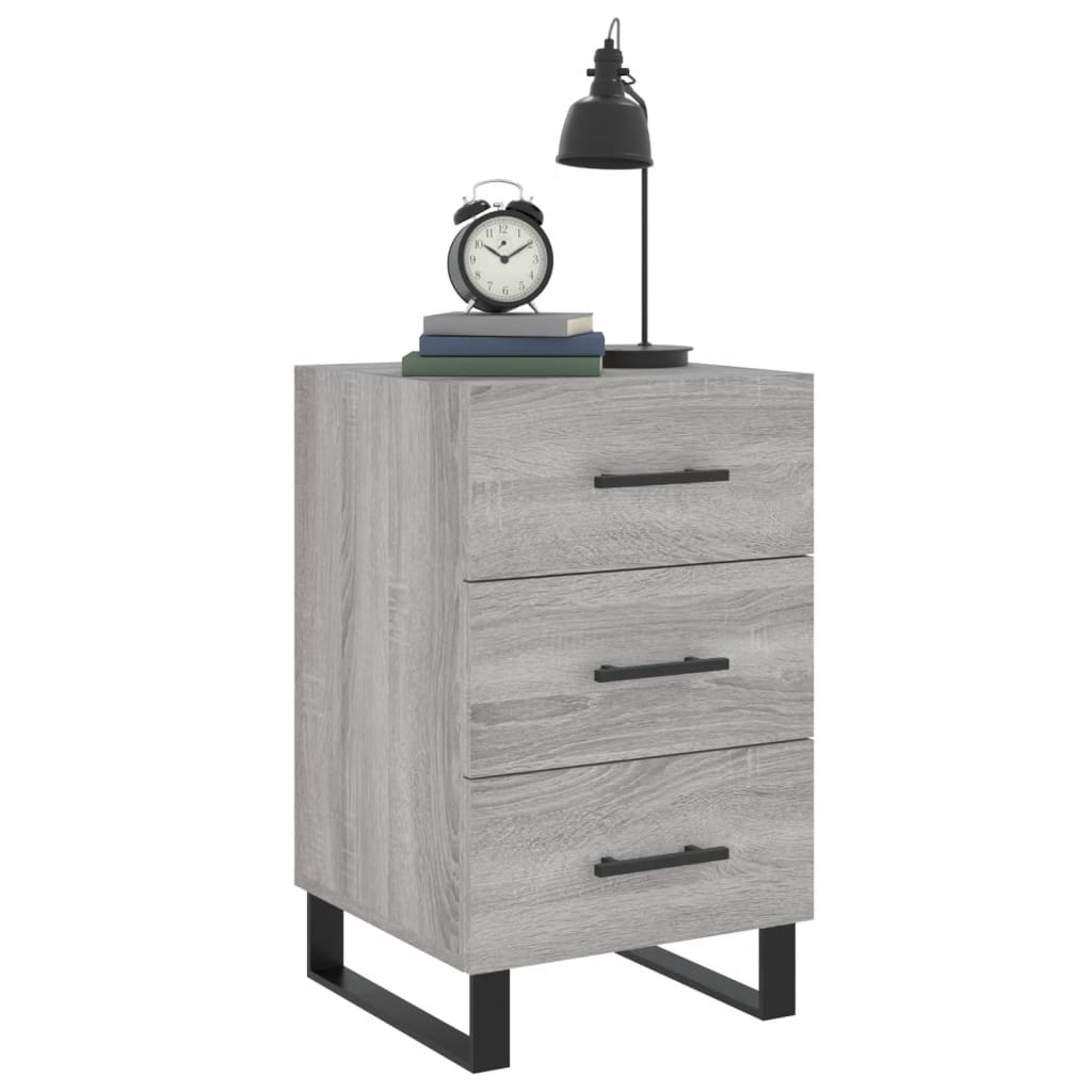 Κομοδίνο Γκρι Sonoma 40 x 40 x 66 εκ. από Επεξεργασμένο Ξύλο