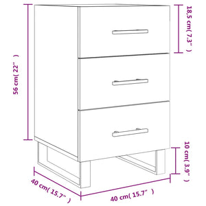 Κομοδίνο Γκρι Sonoma 40 x 40 x 66 εκ. από Επεξεργασμένο Ξύλο