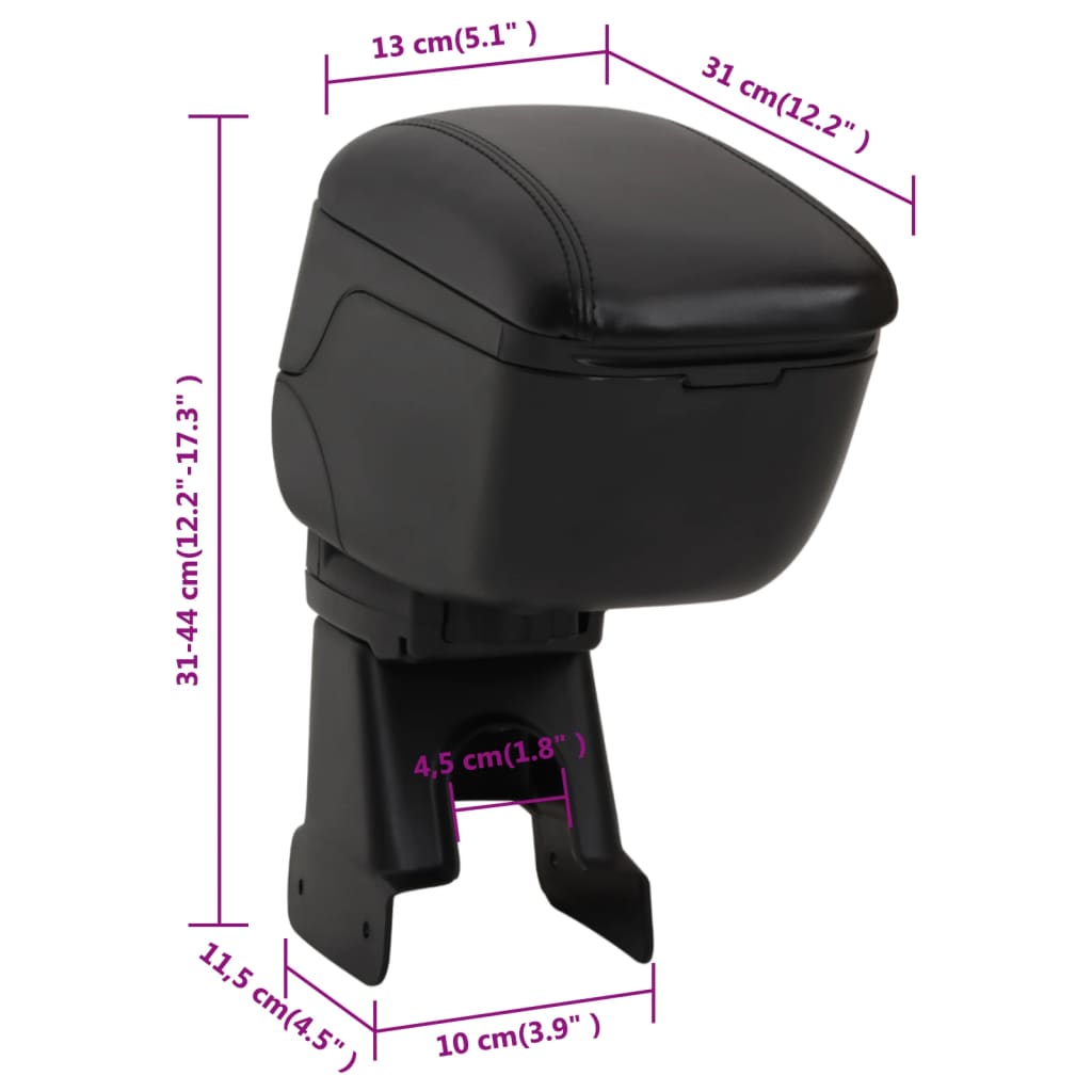 Τεμπέλης Αυτοκινήτου Μαύρος 13x31x(31-44) εκ. από ABS - PAKOBAZAAR