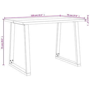 Τραπεζαρία με Live Edge 110x70x75 εκ. από Μασίφ Ξύλο Ακακίας - Pakobazaar