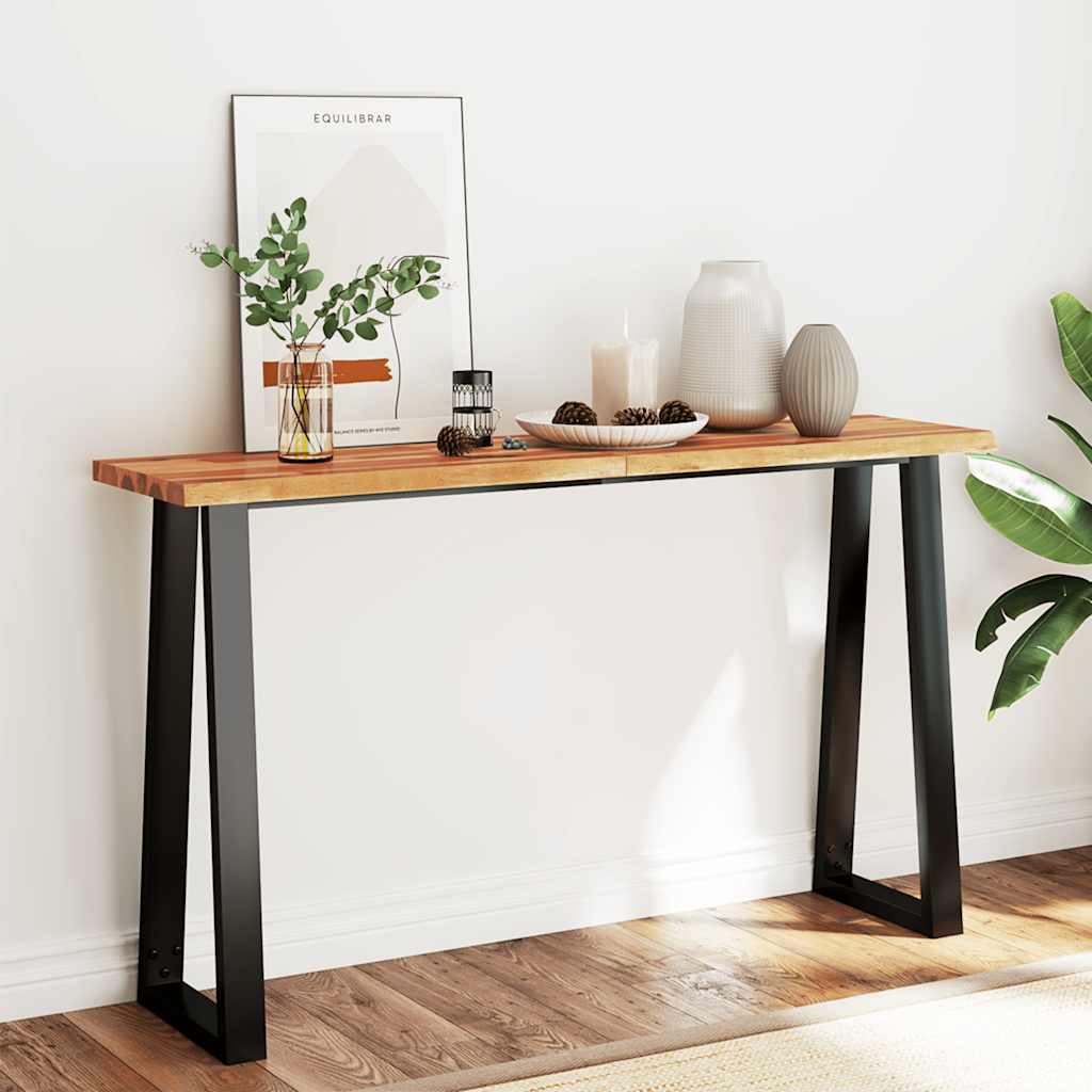 Τραπέζι Κονσόλα με Live Edge 140x40x80 εκ. Μασίφ Ξύλο Ακακίας