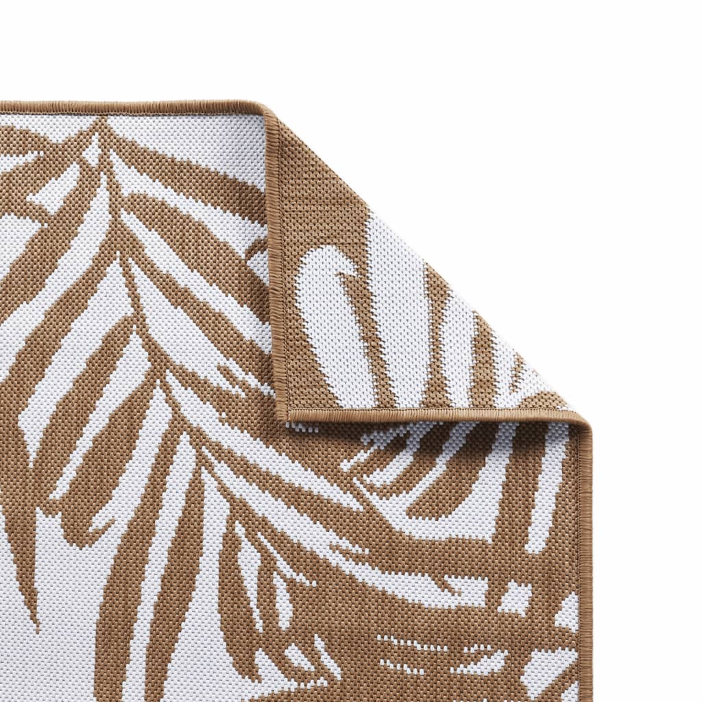 Χαλί Εξωτερικού Χώρου με Αναστρέψιμο Σχέδιο Καφέ/Λευκό 80x150εκ