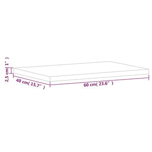Επιφάνεια Τραπεζιού Ορθογώνια 60x40x2,5 εκ. Μασίφ Ξύλο Οξιάς