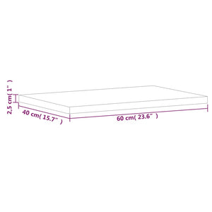 Επιφάνεια Τραπεζιού Ορθογώνια 60x40x2,5 εκ. Μασίφ Ξύλο Οξιάς